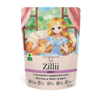 ZILLII (Зилли) Adult Cat Veal телятина с индейкой в соусе для кошек, 85 гр 