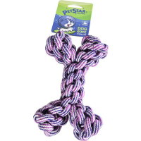Pet Star Игрушка Косточка для собак, веревочное (крупное плетение), текстиль, фиолетовая, 18х10 см