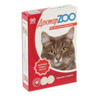 Доктор Zoo Мультивитаминное лакомство Здоровье кожи и шерсти для кошек, 90 таб.