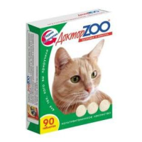 Доктор Zoo Мультивитаминное лакомство для кошек здоровье и красота, 90 таб