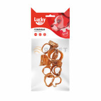 Lucky bits Лакомство для собак трахея говяжья (кольца), 40 гр