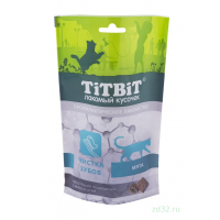 TiTBiT Хрустящие подушечки для кошек с мясом утки для чистки зубов, 60 гр