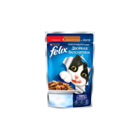 Felix Аппетитные кусочки Двойная вкуснятина, говядина и птица, пауч, для кошек, 85 г
