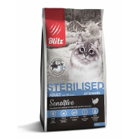 Blitz Sensitive Sterilised сухой корм для стерилизованных кошек с индейкой