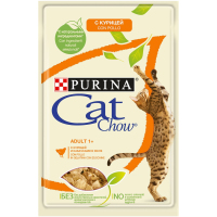 Cat Chow Adult 1+ курица и кабачки в желе для кошек, 85 грамм