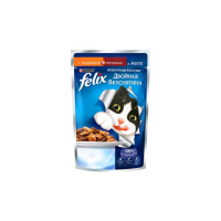 Felix Аппетитные кусочки Двойная вкуснятина, индейка и печень, пауч, для кошек, 85 г