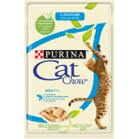 Cat Chow Adult 1+, лосось и зеленая фасоль в желе, для кошек, 85 г