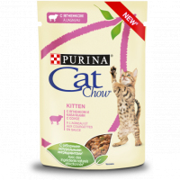 Cat Chow Kitten*, с ягненком и кабачками в соусе, для котят ,85 гр