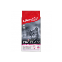 PRO PLAN DELICATE для кошек с чувствительным пищеварением, индейка 1,5+400 кг