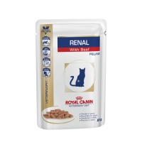 Royal Canin Renal для кошек, соус  при лечении почек, c говядиной, пауч 85 грамм