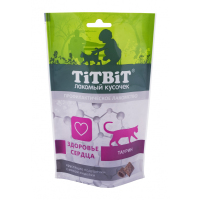 TiTBiT Хрустящие подушечки для кошек с мясом индейки для здоровья сердца, 60 гр