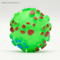 ПИЖОН Игрушка пищащая "Мяч Лапка"для собак, 6,5 см, микс
