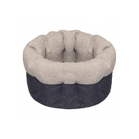 Yami-Yami Лежак для собак и кошек, круглый, пухлый, с подушкой, №1 (38x38x25 см), серый