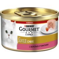 Gourmet Gold суфле с форелью и томатами банка, для кошек, 85 г