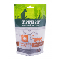 TiTBiT Хрустящие подушечки для кошек с говядиной для выведения шерсти, 60 гр
