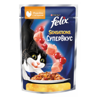 Felix Sensations Супервкус со вкусом индейки и ягод, в желе, 75 гр
