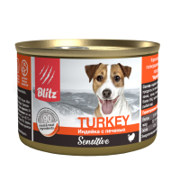 Blitz Sensitive Turkey для собак, индейка с печенью, 200 г