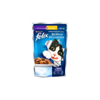 Felix Аппетитные кусочки Двойная вкуснятина, ягнёнок и курица, пауч, для кошек, 85 г