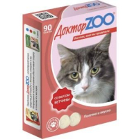 Доктор Zoo Мультивитаминное лакомство для кошек с ветчиной, 90 табл.