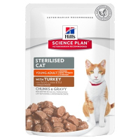 Hill's Science Plan Sterilised Cat для стерилизованных кошек и котят от 6 месяцев с индейкой,85грамм